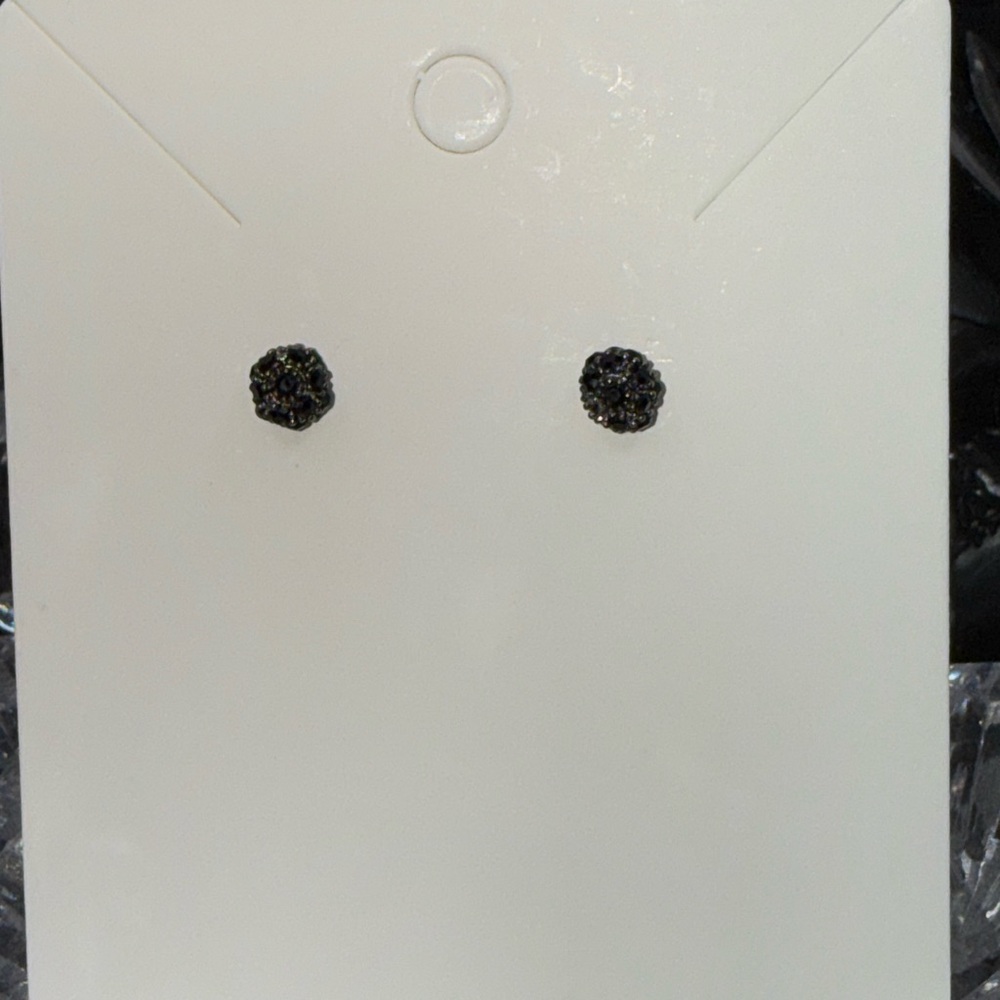 Black Textured Earrings Post Backs - image 6